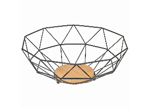 Фруктовница agness металлическая цвет: black, 28х10 см