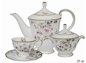 108-216 Чайный сервиз 16пр. ХРИЗАНТЕМЫ в под.уп. (х2)Фарфор