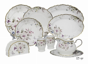 108-214 Обеденный сервиз 25пр. ХРИЗАНТЕМЫ в под.уп.(х2)Фарфор