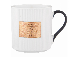 Кружка белая с золотой деталью 400 мл (кор=36шт) 12,5*9,3*10см