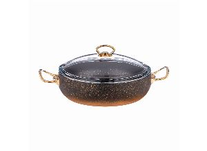 Сотейник agness с антипригар. покрытием granite, серия mercury, 26*7 см, 3,2л, pfoa free