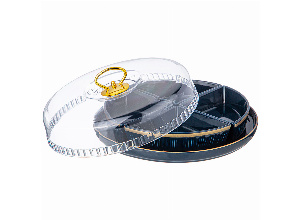 Менажница lefard herbal 4 секции с пластик. крышкой на подставке синяя (кор=10шт.)