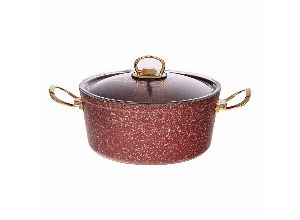 Кастрюля agness премиум red queen 24x11 см, 4,9 л инд дно, трехслойное покр granit, pfoa free