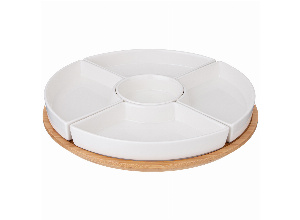 Менажница lefard native 5 секций на дерев.подставке 28*5,6 см (кор=6шт.)