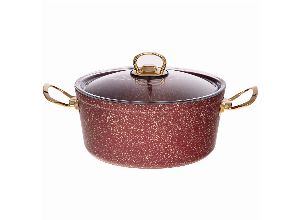 Кастрюля agness премиум red queen 26x11 см, 5,8 л инд дно, трехслойное покр granit, pfoa free