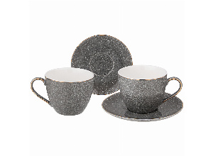 Чайный набор lefard grain на 2 пер. 4 пр. 220 мл серый (кор=12наб.)