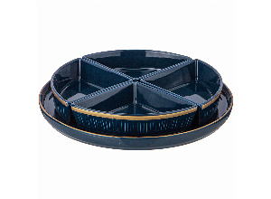 Менажница lefard herbal 4 секции на подставке синяя (кор=10шт.)