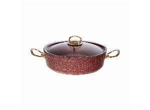 Сотейник agness премиум red queen 26x7,5 см,3,9 л инд дно, трехслойное покр granit, pfoa free