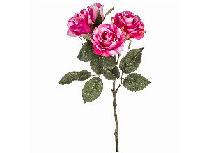 Цветок искусственный розовая роза длина= 38см. (кор=1шт.)