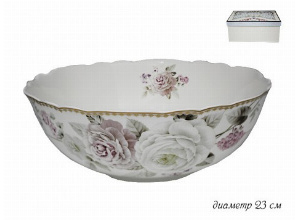 108-237 Салатник 23см. ПИОНЫ в под.уп.(х8)Фарфор