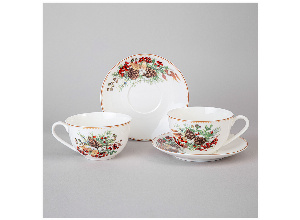 Чайный набор lefard морозко на 2 пер. 4 пр. 300 мл (кор=12наб.)