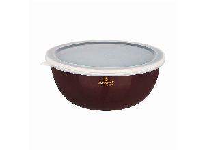 Миска agness эмалированная с пластиковой крышкой, серия тюдор, 20 х 9 см / 1,7л