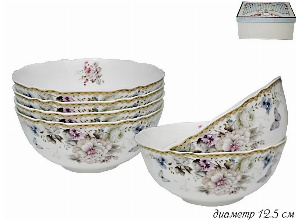 108-240 Набор из 6 салатников 12.5см. ХРИЗАНТЕМЫ в под.уп.(х8)Фарфор