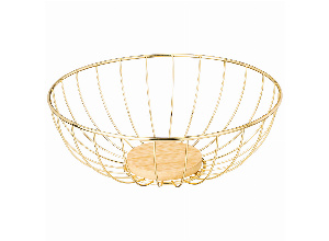 Фруктовница agness металлическая цвет: gold, 25х9 см