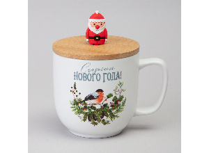 Кружка lefard winter story 390мл с бамбуковой крышкой мал.уп.=6шт