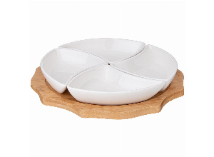 Менажница lefard native 4 секции на дерев.подставке 24,2*4 см (кор=12шт.)