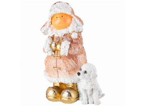 Фигурка декоративная девочка в шапке с собачкой высота=42см