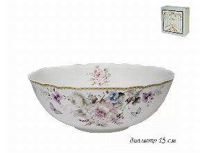 108-242 Салатник 15см. ХРИЗАНТЕМЫ в под.уп.(х36)Фарфор