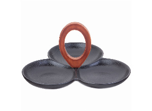 Менажница 3 секции lefard native 24*24*14 см с дерев. ручкой (кор=18шт.)