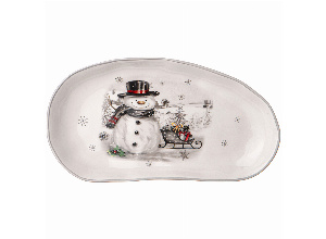 Тарелка овальная agness “с новым годом! 23,3*12,8*3 см (кор=24шт.)