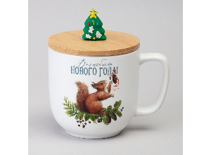 Кружка lefard winter story 390мл с бамбуковой крышкой мал.уп.=6шт