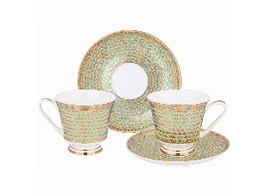 Чайный набор lefard золотая сетка hа 2 пер. 4 пр. 270 мл мятный (кор=10наб.)