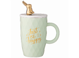 Кружка lefard с крышкой и ложкой bunny 390мл, мятная