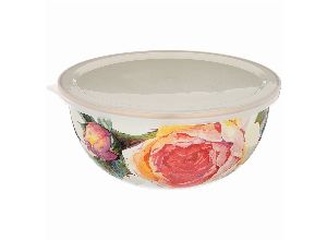 Миска agness эмалированная с пластиковой крышкой, серия винтаж, 24 х 10,5 см/ 2,8л (кор=4шт.)
