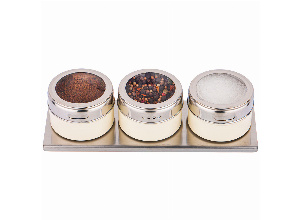 Набор для специй agness 4 пр. на магнитах, в т.ч. метал.подставка 20*6*5 см