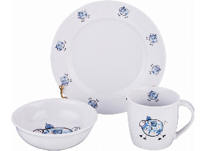 Набор посуды на 1 персону 3 пр.:кружка 300мл+тарелка 21,5см + салатник 15см.