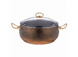 Кастрюля agness с антипригар. покрытием granite, серия mercury, 26*12 см, 5,5л, pfoa free