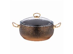 Кастрюля agness с антипригар. покрытием granite, серия mercury, 24*11,5см, 4,4л, pfoa free