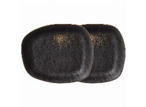 Набор тарелок закусочных bronco midnight gold 2 шт. 22*18.5*3 см (кор=12наб.)