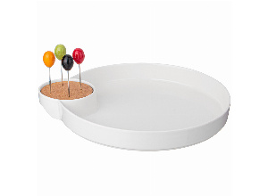 Менажница lefard native 2 секции 32*28*3,5 см, 4 вилочки (кор=8наб.)