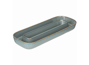 Менажница овальная 2 секции bronco soul kitchen 30*11,5*3,5 см синяя (кор=32шт.)