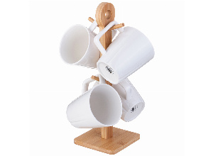 Набор кружек lefard native 4 шт. 320 мл на дерев. подставке (кор=8наб.)