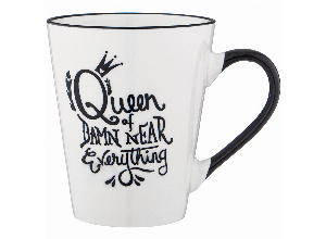 Кружка белая с черной ручкой 400 мл (кор=36шт) 13,3*9,6*11,5см