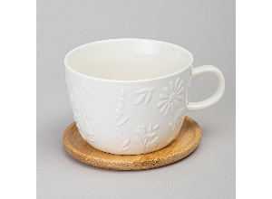 Чайная пара lefard flowers story с дерев. блюдцем 450 мл