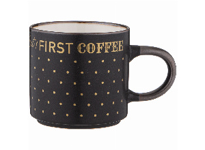 Кружка but first cofee 390 мл черная