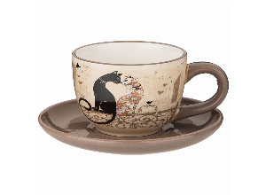 Чайная пара agness парижские коты 15*7 см 220 мл (кор=36наб.)