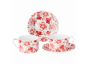 Чайный набор lefard roses на 2 пер. 4 пр. 200 мл (кор=18наб.)
