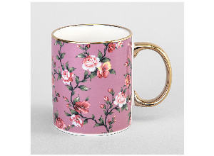 Кружка lefard 340мл розовая цветы мал уп=12шт